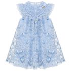 Girls Blue Embellished Tulle Dress, 2, hi-res