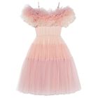 Girls Pink Tiered Tulle Dress, 1, hi-res