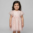 Younger Girls Pink Logo Dress, 2, hi-res