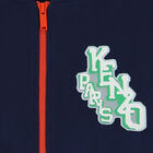 Boys Navy & Red Logo Zip Up Top, 1, hi-res