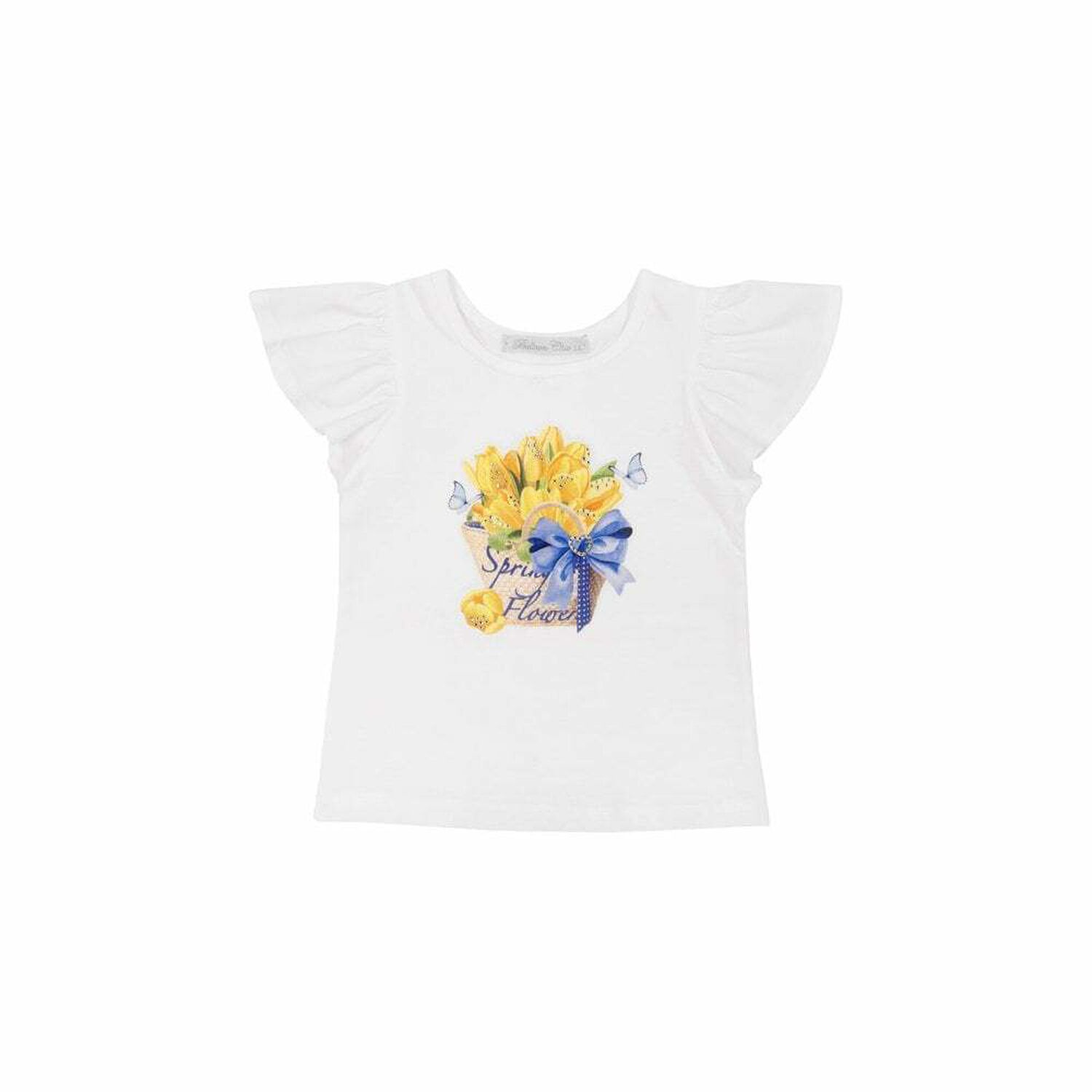 توب بالزهور باللون الابيض للبنات, 1, hi-res image number null