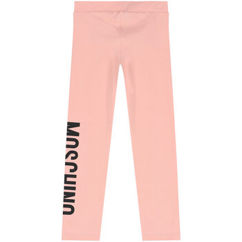 Girls Pink Logo Leggings