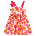 Girls Pink & Orange Flower Dress, 1, hi-res