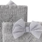 Younger Grey Knitted Bow Socks, 2, hi-res
