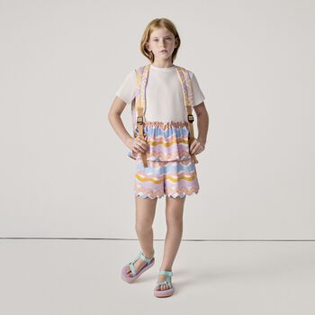 Girls Multi-Coloured Wavy Stripe Shorts