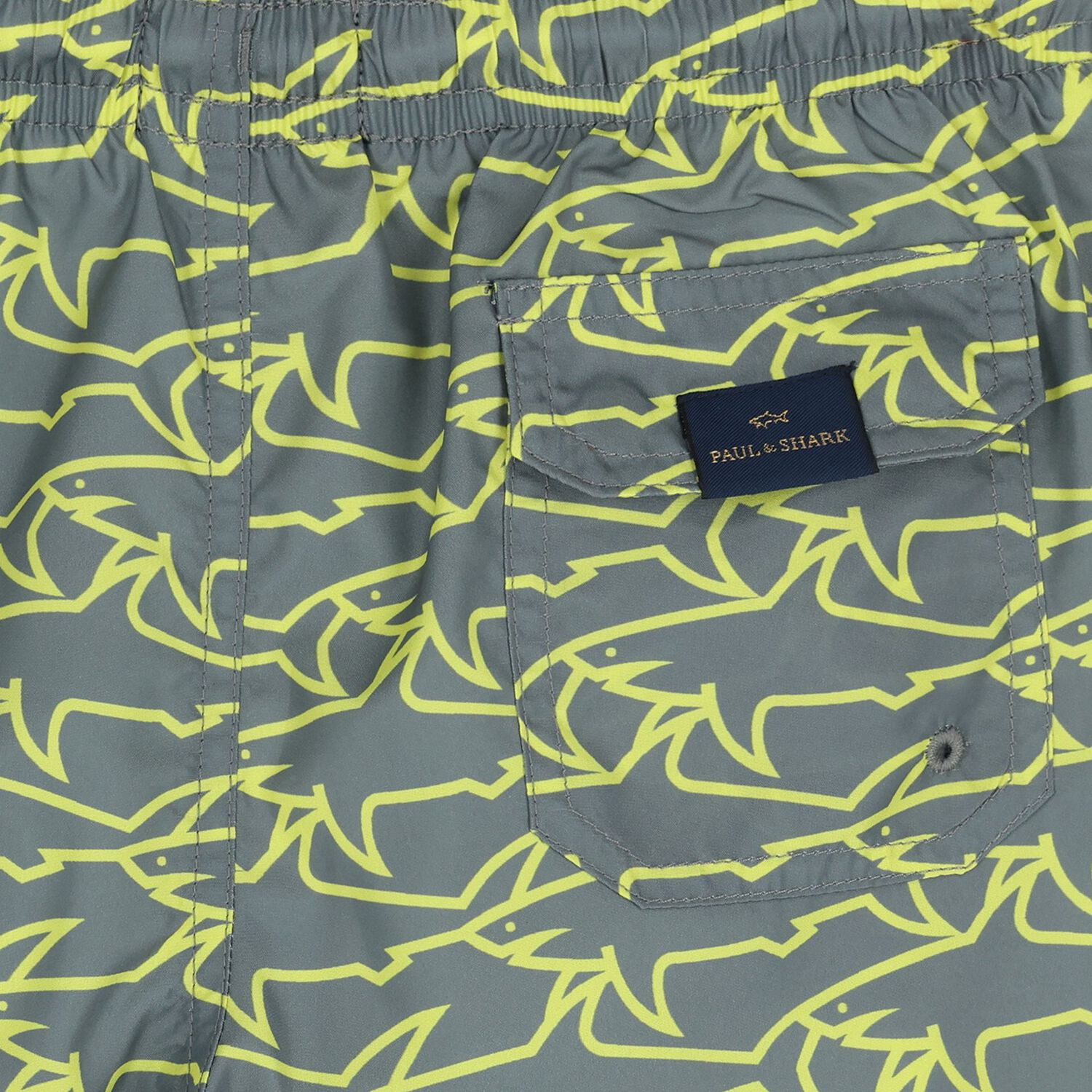 Boys Green Shark Swim Shorts, 1, hi-res