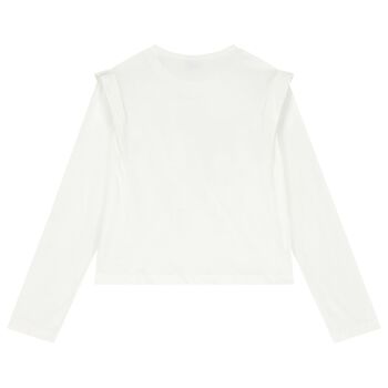 Girls Ivory Long Sleeve Top