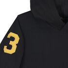 Boys Black Logo Hooded Top , 1, hi-res