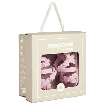 صندل وردي مزين بالزهور للفتيات الصغيرات