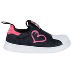 Girls Black & Pink Superstar 360 Trainers, 1, hi-res