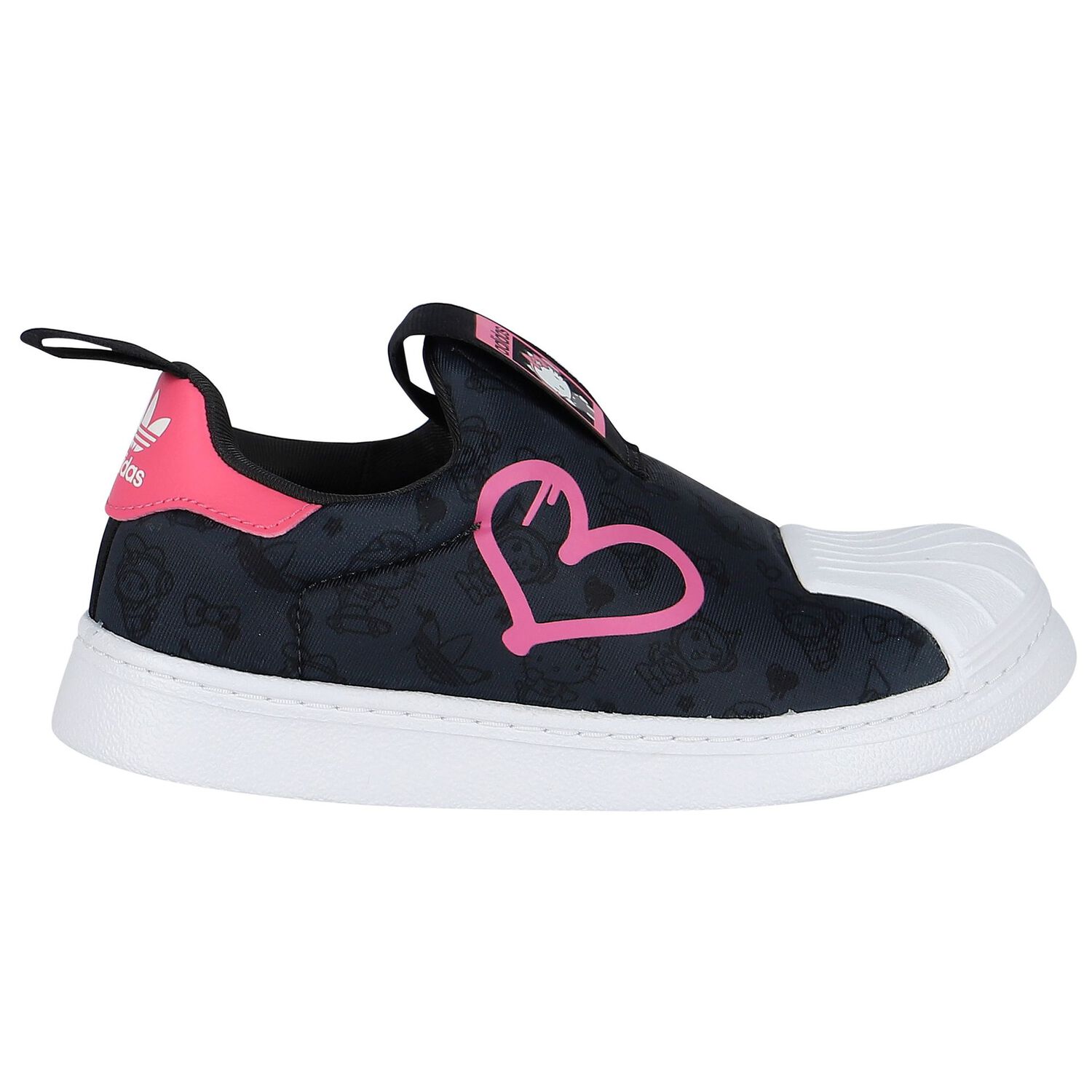 Girls Black & Pink Superstar 360 Trainers, 1, hi-res image number null