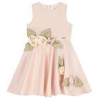Girls Pink Floral Dress, 2, hi-res