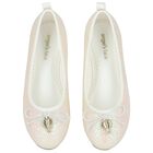 Girls Ivory Glitters Ballerina Shoes, 1, hi-res