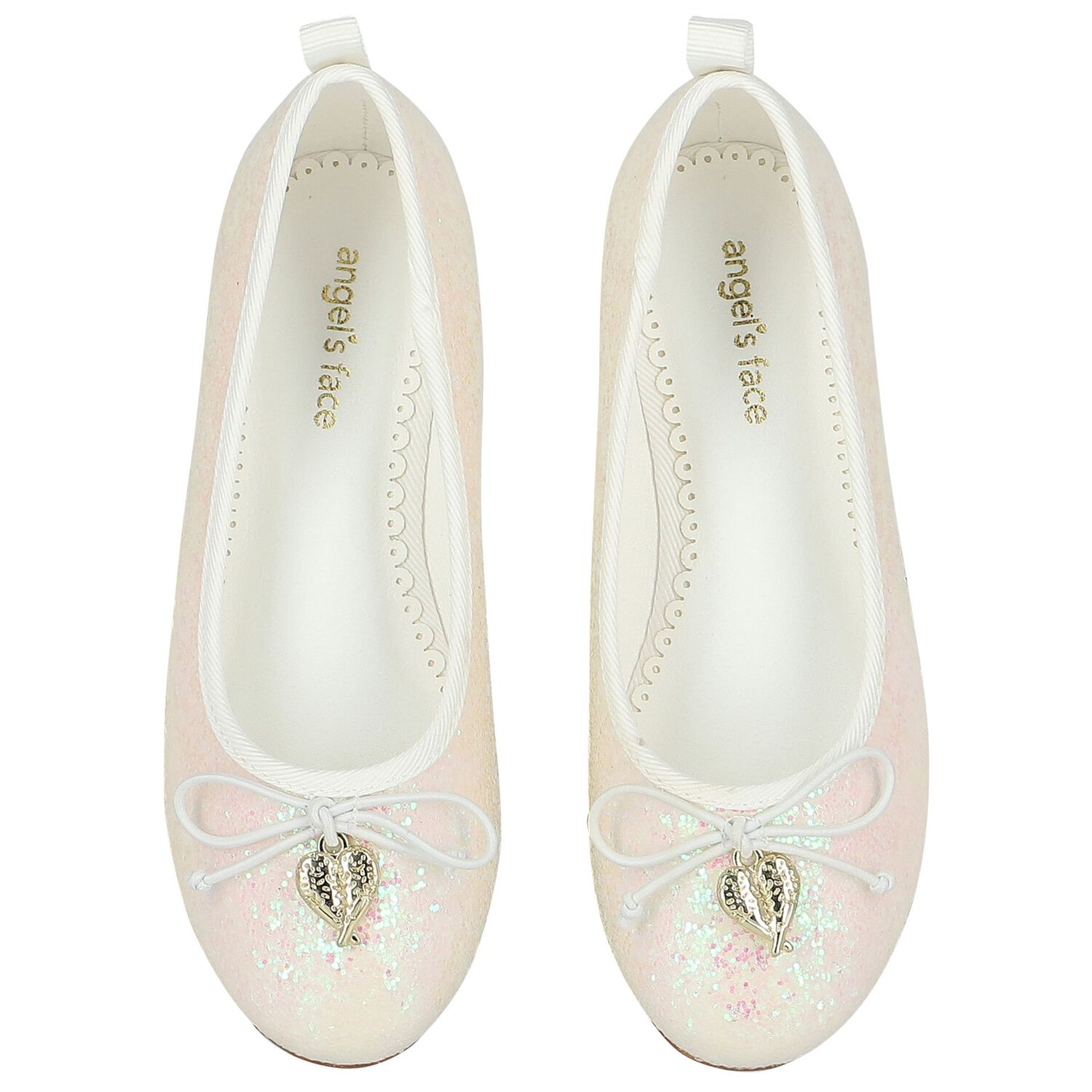 Girls Ivory Glitters Ballerina Shoes, 1, hi-res