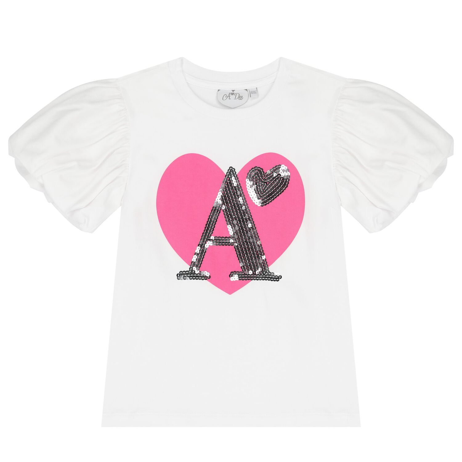 Girls White & Pink Heart Tulle Skirt Set, 1, hi-res image number null