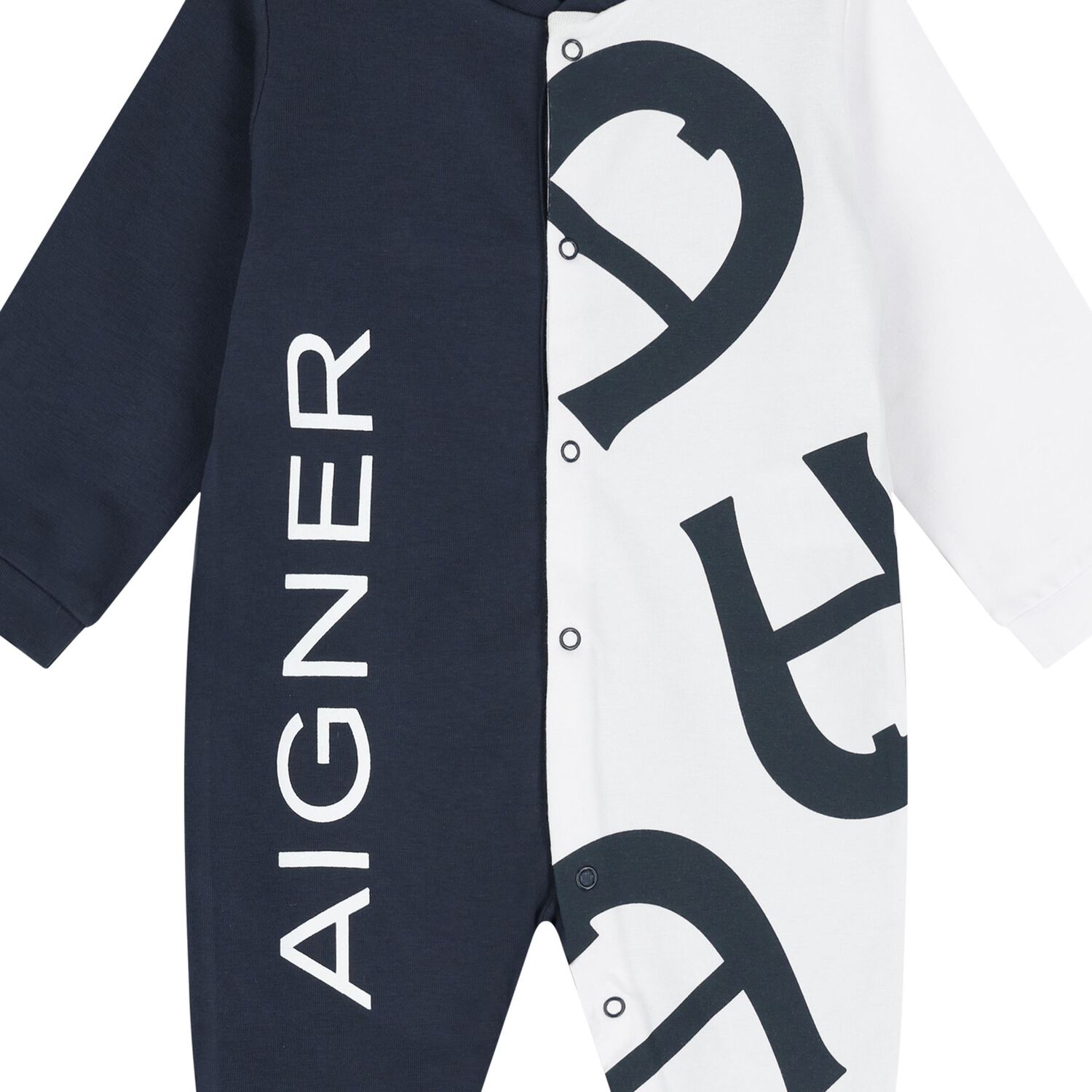 طقم هدايا ملابس أطفال وقبعة ومريلة بشعار باللونين الكحلي و الأبيض للأولاد, 1, hi-res