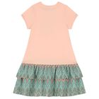 فستان بنات بطبعة حقيبة بالشعار باللون الوردى, 1, hi-res