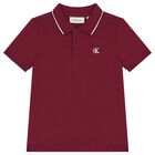 Boys Red Logo Polo Shirt , 1, hi-res