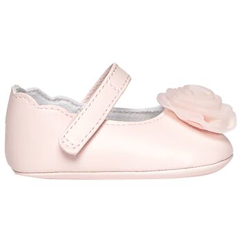 Baby Girls Pink Flower Pre Walker Shoes