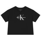 Girls Black Logo T-Shirt, 1, hi-res