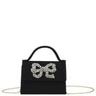 Girls Black Bow Cr&ecirc;pe Handbag ( 13cm ), 1, hi-res