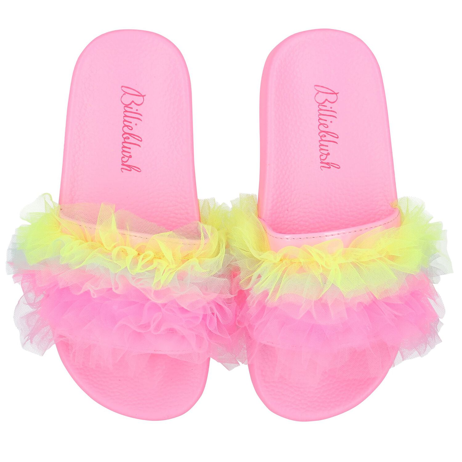 Girls Pink Tulle Sliders, 1, hi-res