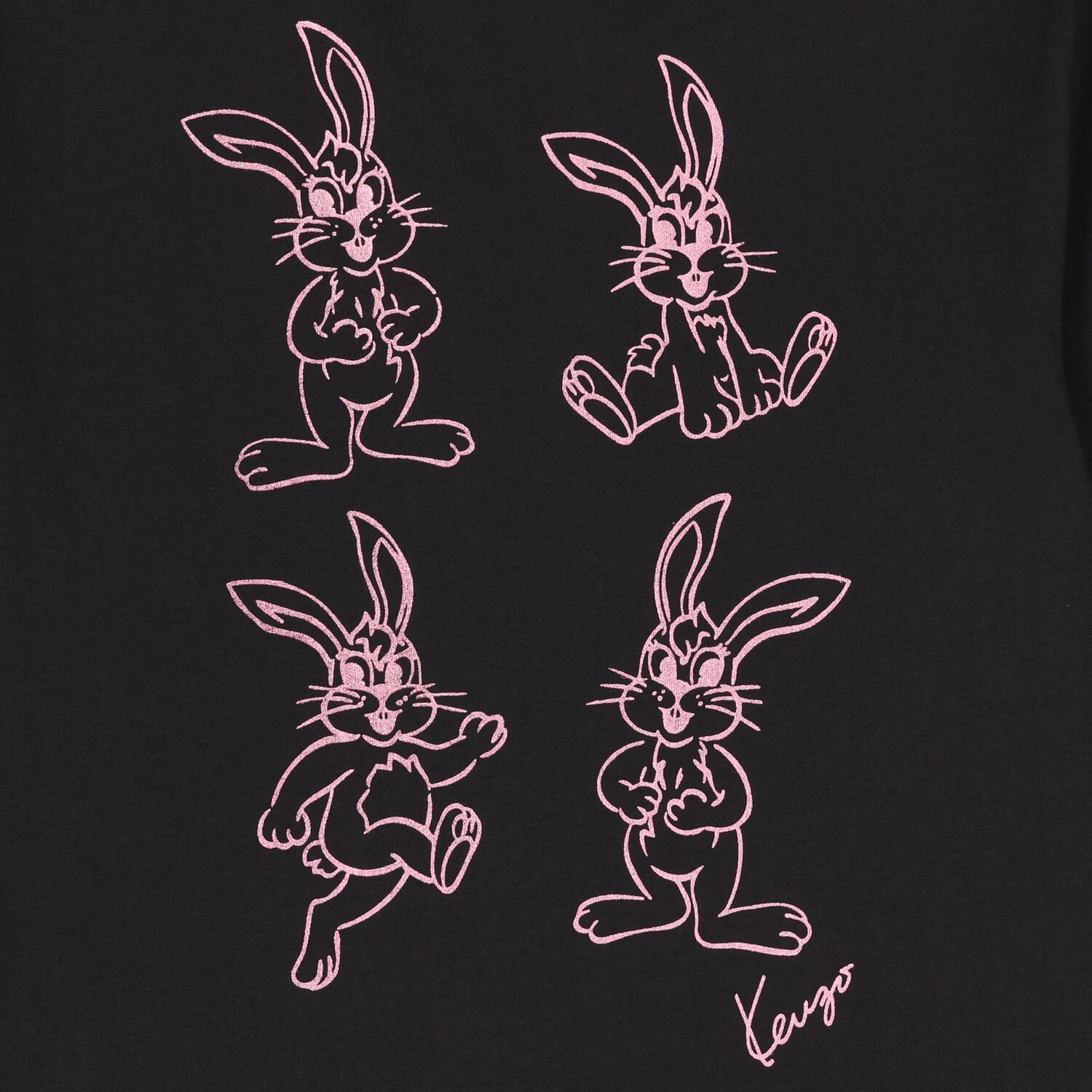 Girls Black Bunny Logo T-Shirt, 1, hi-res