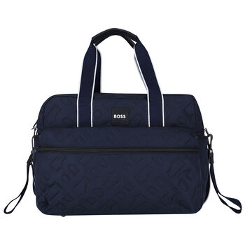 Navy Blue Logo Quilted Changing Bag