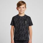 Boys Black Logo T-Shirt, 2, hi-res