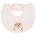 Baby Girls Pink Teddy Bear Bib, 2, hi-res