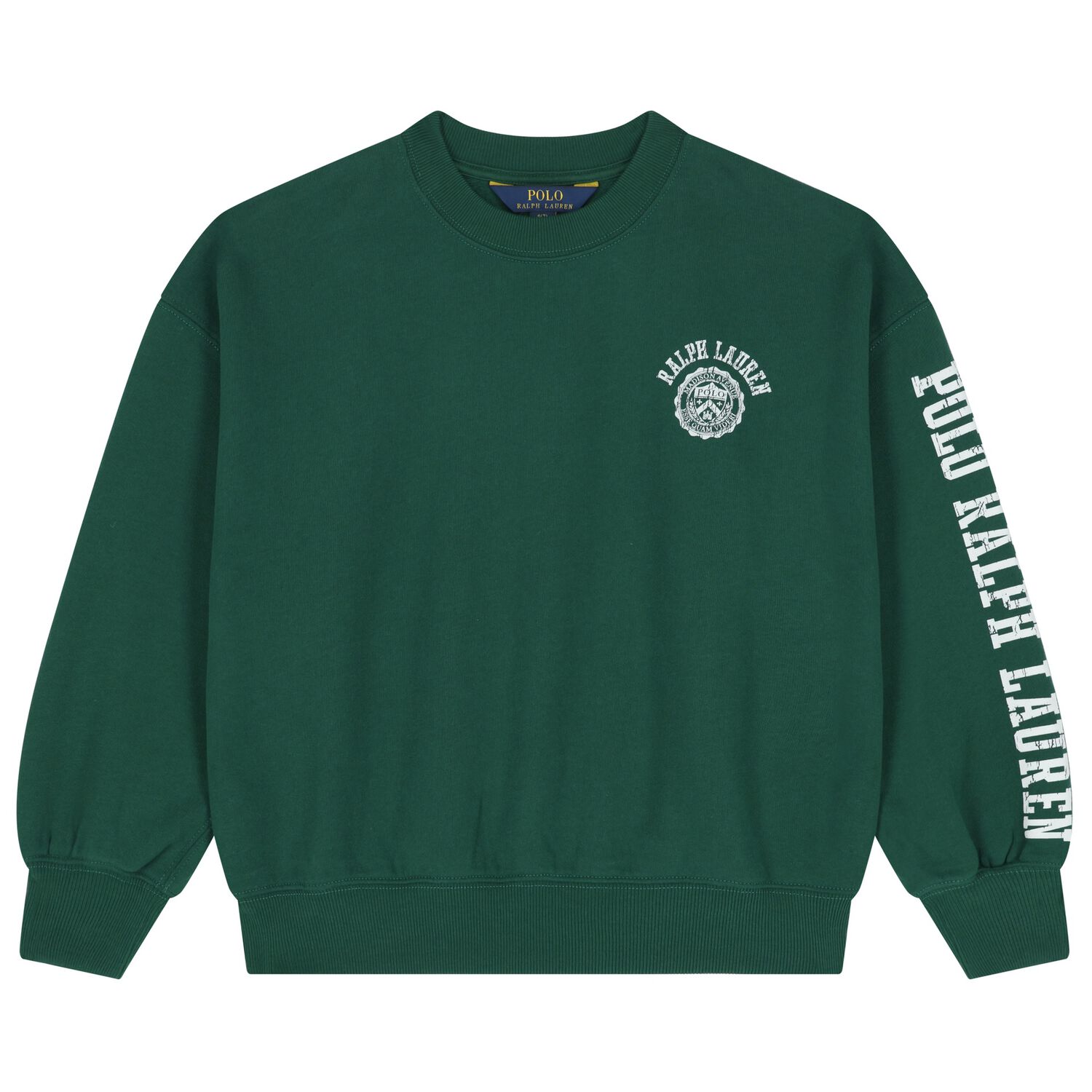 Girls Green Logo Sweatshirt, 1, hi-res