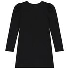 Girls Black Logo Dress, 2, hi-res