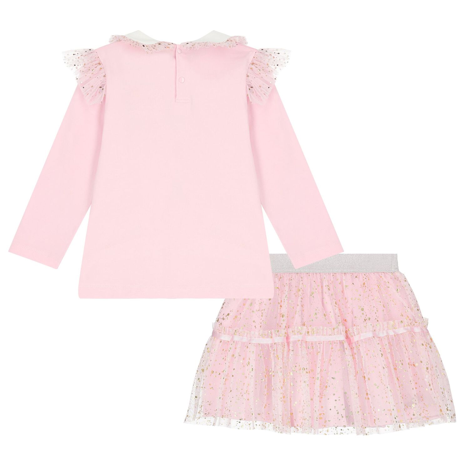 Girls Pink Tulle Skirt Set, 2, hi-res image number null