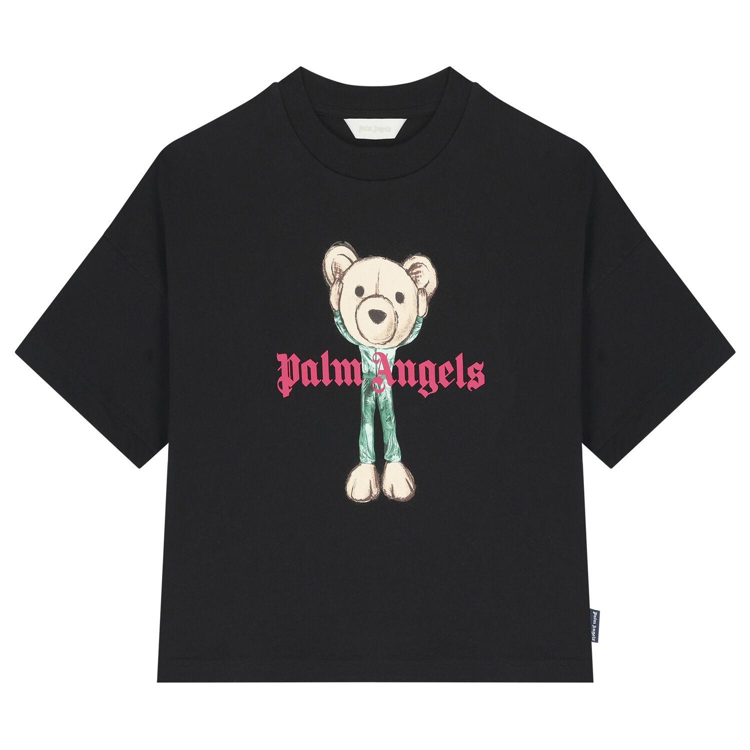 Boys Black Teddy Bear Logo T-Shirt, 2, hi-res