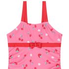 مايوة سباحة للبنات بفيونكة باللون الأحمر و الوردى, 1, hi-res