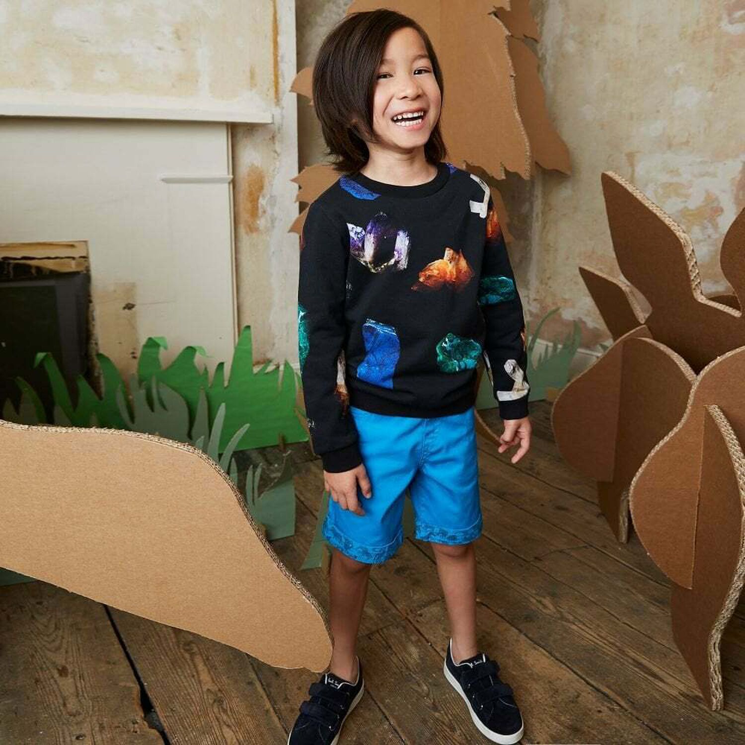 Boys Blue Cotton Shorts, 1, hi-res image number null