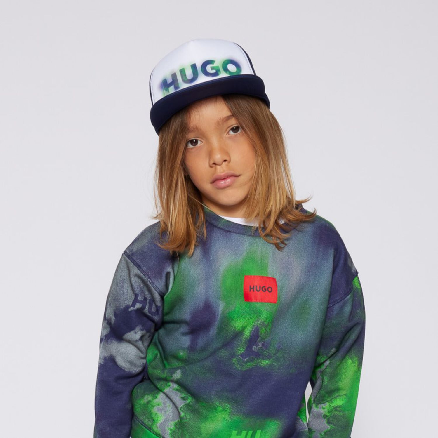 قبعة بشعار باللون الكحلي والأبيض للأولاد, 1, hi-res image number null