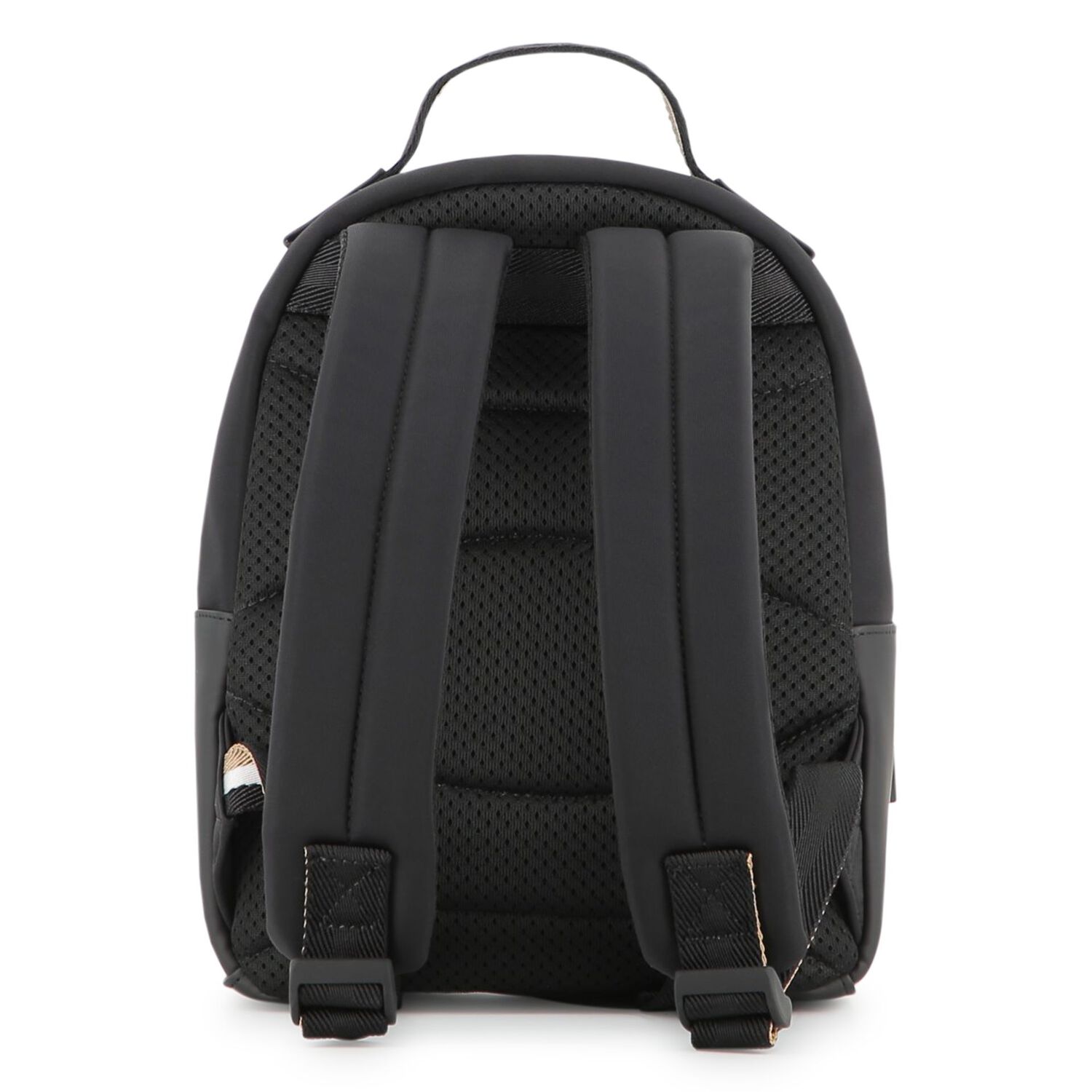 Black Faux Leather Backpack, 1, hi-res