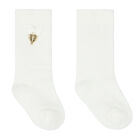 Girls White Bow Socks, 1, hi-res