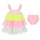 طقم بنات فستان مكشكش متعدد الألوان, 1, hi-res