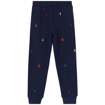 Boys Navy Logo Joggers