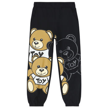 Black Teddy Bear Logo Joggers