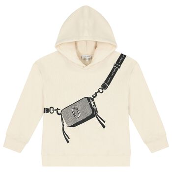 Girls Ivory Bag Hooded Top