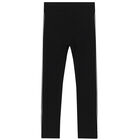 Girls Black Logo Leggings, 1, hi-res