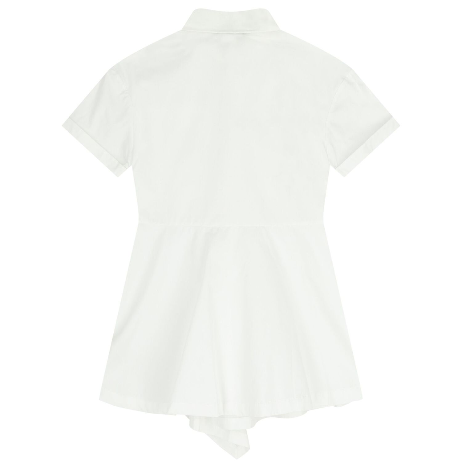 Girls White Diamante Logo Shirt Dress , 1, hi-res