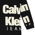 توب أولاد بأكمام بالشعار باللون الأسود, 1, hi-res