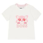 طقم ليغنز بنات بالشعار باللون الأبيض والوردي, 1, hi-res