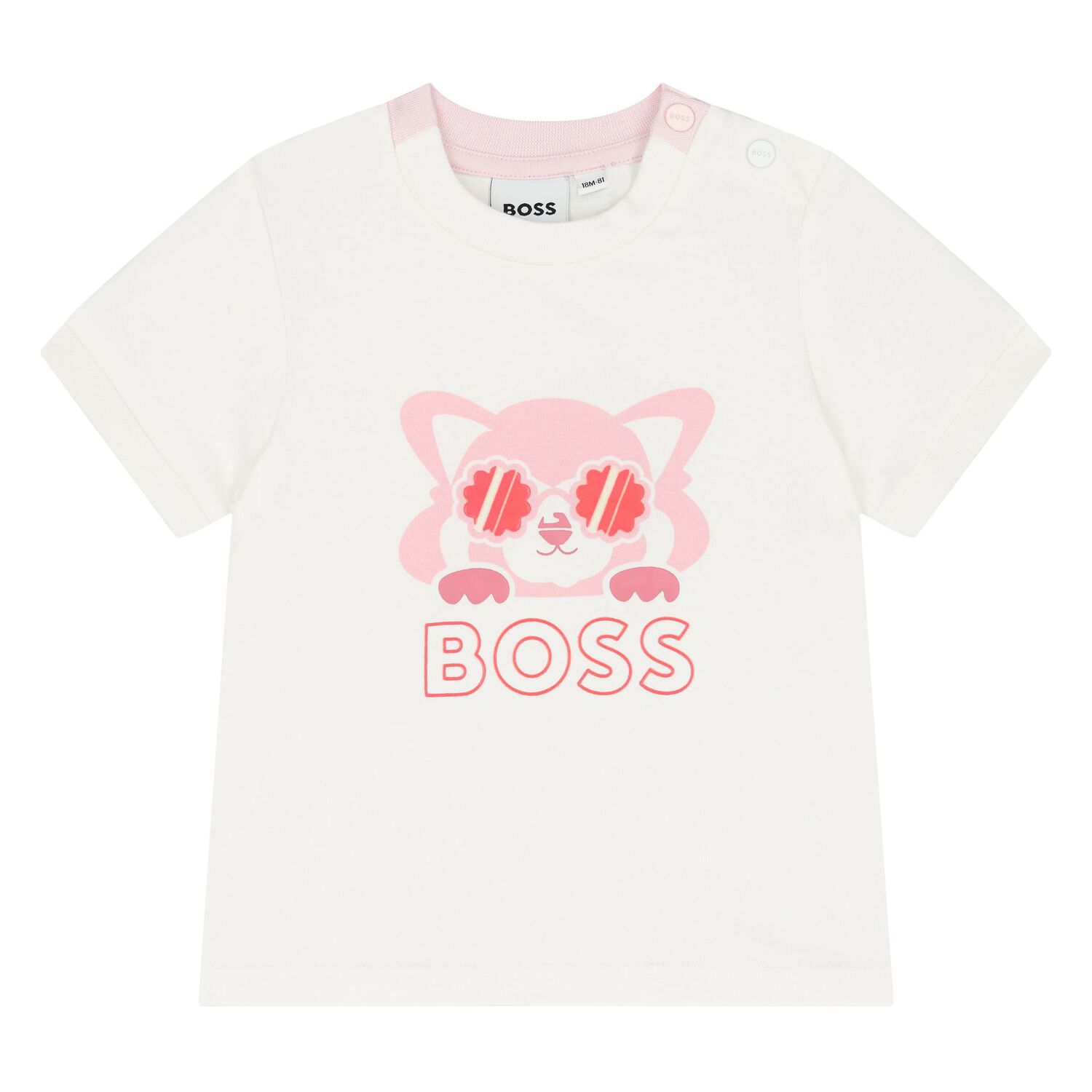 طقم ليغنز بنات بالشعار باللون الأبيض والوردي, 1, hi-res