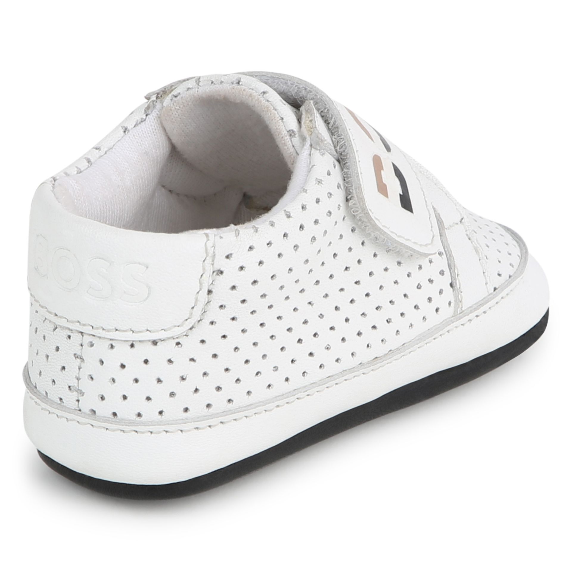 BOSS Baby Boys White Logo Pre Walker Shoes Junior Couture QA