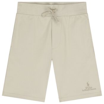Boys Beige Logo Shorts 